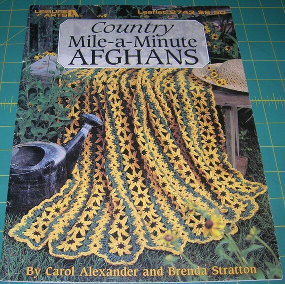 Leisure Arts Country Mile-a-Minute Afghans Crochet by Milkwhite