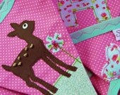 Appliqué bunting - Hello deer - almost 6 1/2 feet long (excluding ties) with 12 flags READY TO SHIP Il_170x135