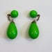 1950s Dress Earrings - Bright Green Drop Earrings