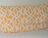 White Yellow Clutch Michael Miller Sunshine Trellis