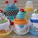Little Monster Bib/Washcloth Cupcake