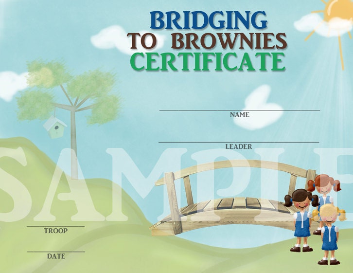 Girl Scouts Bridging to Brownies Certificate - Multi Daisies