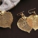 Baby aspen leaf earrings,24k gold,mothers gift,birthday,bridesmaid gifts,fall winter wedding,autumn,bridal jewelry