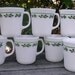 vintage Christmas Holly Days Mugs - Pyrex Corning - set of 8