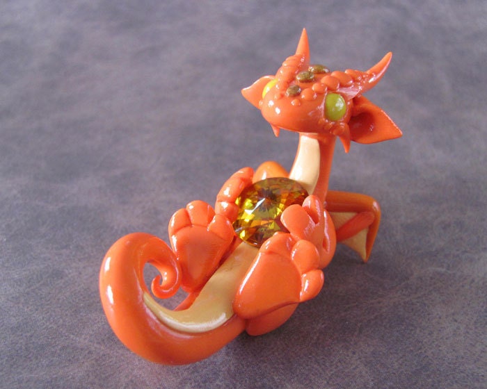 Topaz Orange Gem Dragon No. 7 - Made to Order