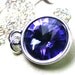 Swarovski Rivoli Crystal Necklace in Purple Tanzanite- Handmade with Swarovski Crystal and Sterling Silver - Free Shipping