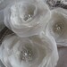 IVORY Bridal hair flowers Flower Set "La Perle" of 3 Brooch or hairclip lace,swarovski clear crystals, swarovski pearls