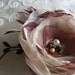RESERVED for Courtney 2 Flower Rose Beige, Burgundy, Vine, Berry, Lace, pearls, netting, Fascinator, bridesmaid, bride, bridal