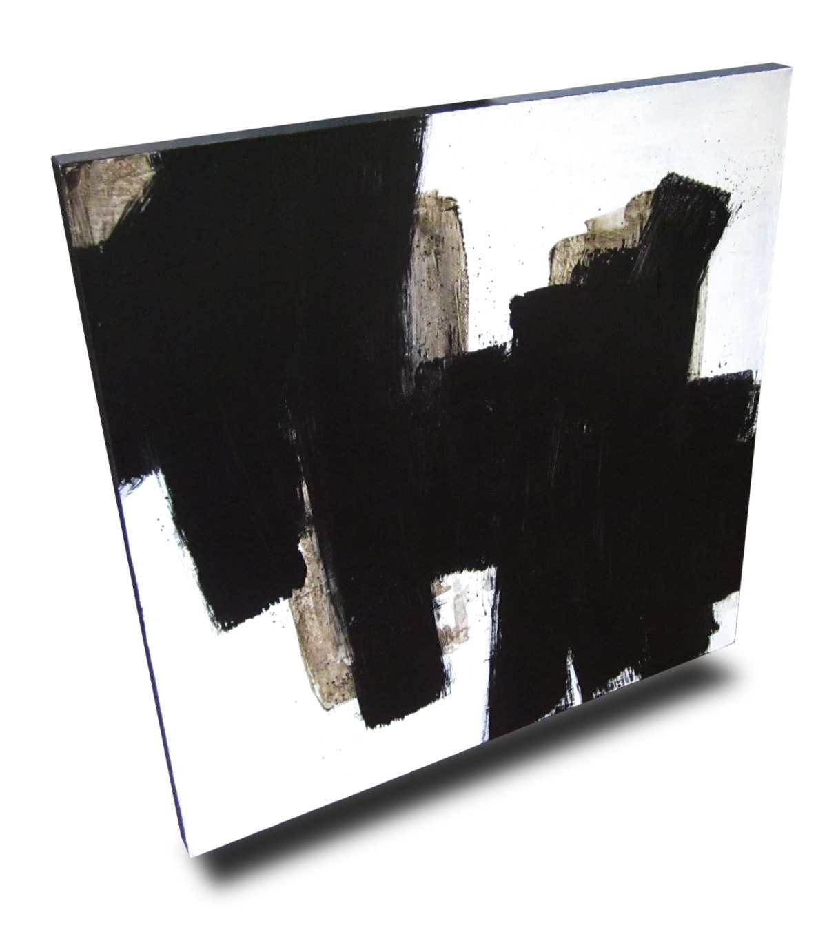 Black and White / 30x30 / Original Abstract Painting / Lacoste