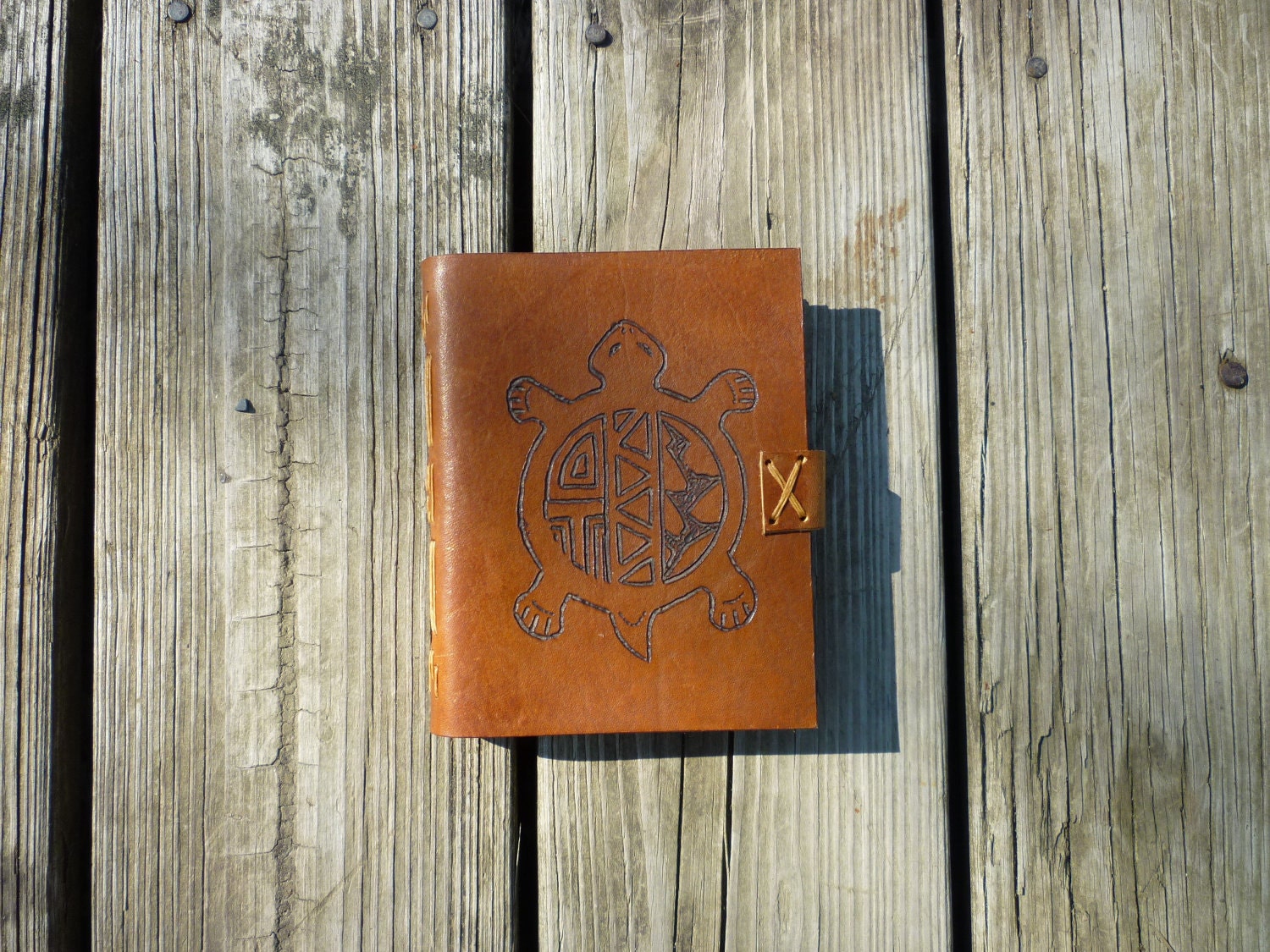Tortoise Leather Journal, diary or sketchbook The Wise Tortoise