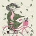 Fall Hipster Girl Bike