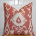 Kravet - Decorative Pillow Cover - 20 x 20 - IKAT Pattern - Throw Pillow - Accent Pillow - Coral/Red