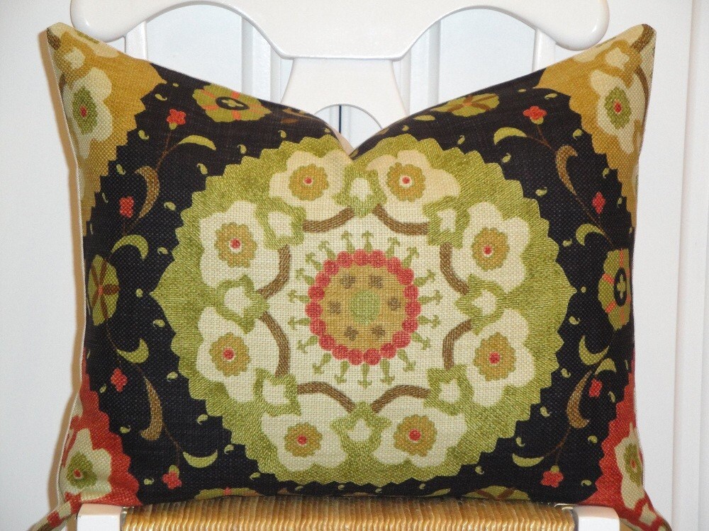 Beautiful Decorative Pillow Cover 16 x 20 Inch - Designer Fabric - Accent Pillow - Throw Pillow - Suzani - Lumbar Pillow