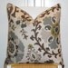 Beautiful Decorative Pillow Cover - 20 x 20 - Floral - Suzani - Steel Blue - Olive Green - Gray - Pewter - Black