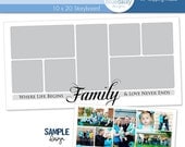 10 x 20 Family Quote Storyboard Photoshop File - Photographer Template