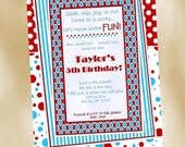 Dr. Seuss Inspired Birthday Party Invitation Style DI2117 DIGITAL FILE - Printable - by Unique Scrap Designs