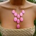 Pastel Pink Jade Bib Necklace. Lilly Pulitzer inspired. Bubblegum Pink Stone Bib Necklace on Gold. Spring Fashion.