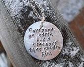 Custom Sterling 2-sided Thick Disc Necklace - Your Choice of 11 Fonts, 235 Symbols