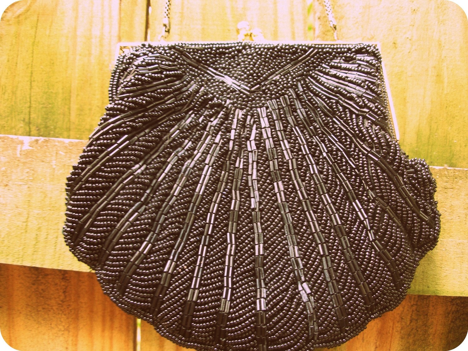 Black Beaded Pocketbook