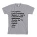 Disney Villain Names T-Shirt - CUSTOM ORDER - American Apparel Unisex Sizes S, M, L, XL - Custom Color