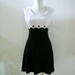 Vintage 60s 70s Mod Mini Dress Black and White Daisy Dress Size Small to Medium