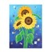 SUNFLOWERS on BLUE,18x24 Oricinal Painting Acrylic on Canvas, Floral Painting for Home and Office