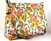 Cross Body Purse - Flowers, Berries and Leaves on White