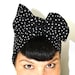 Bow style, Vintage Inspired Head Scarf, Black with POLKA dots, Rockabilly, Retro, 1940s,1950s