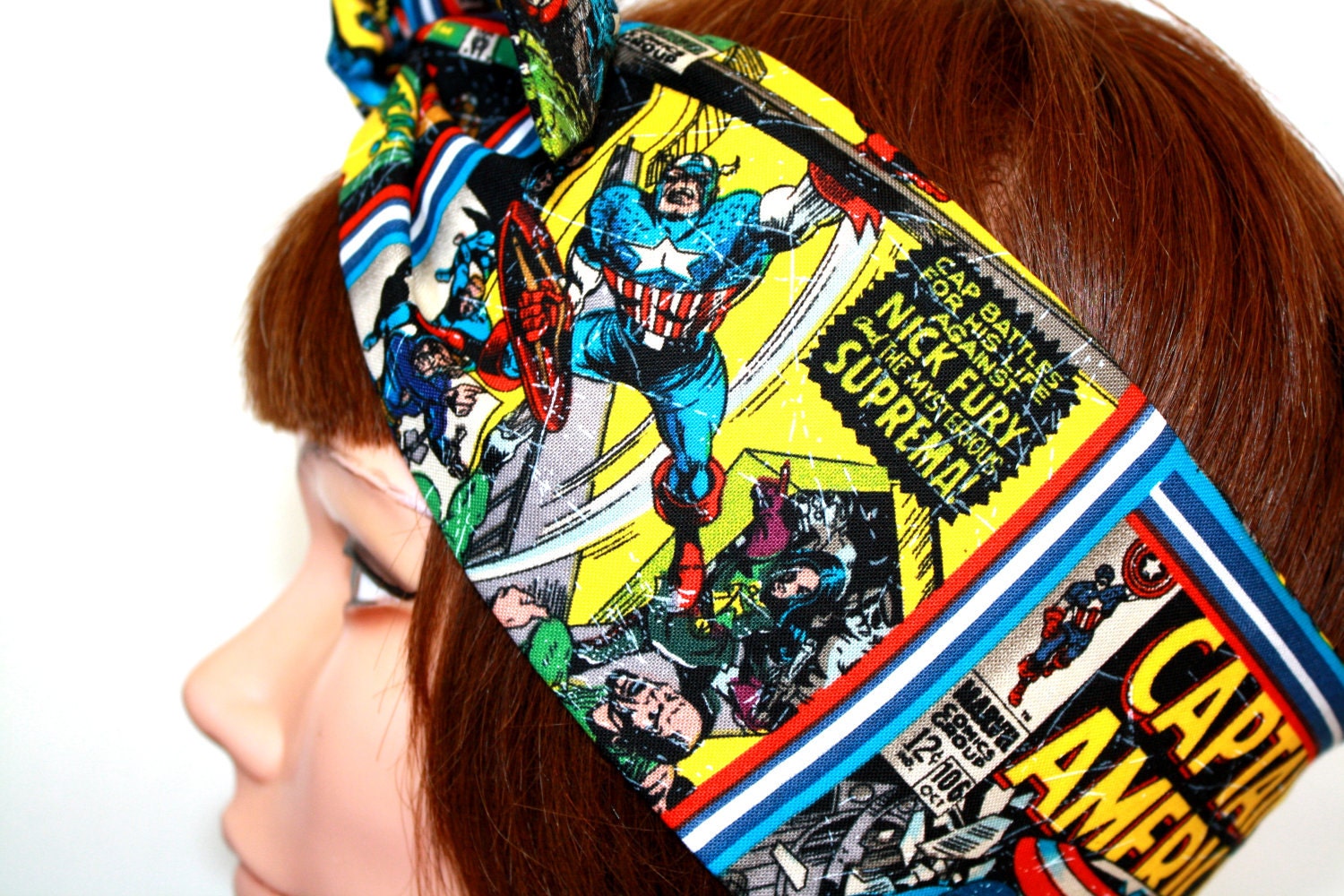 Bow hair tie Comic Book, Captain America, Marvel, The Avengers