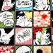 Bow hair tie Comic Book Kiss, Retro, Rockabilly