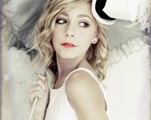 Mini Top Hat - Black and White - Always, Alice - Bridal - Victorian