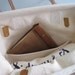 Billy natural canvas & brown leather tote bag