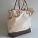 Billy natural canvas & brown leather tote bag