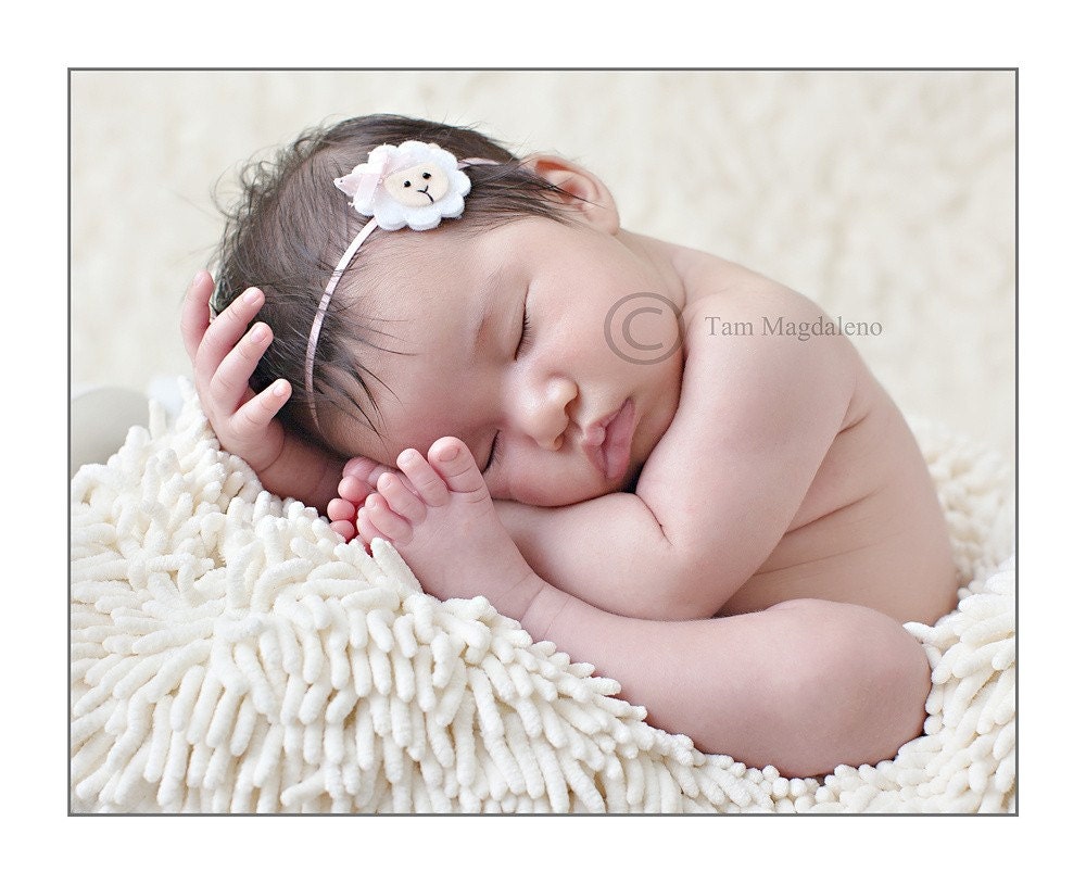 Little Lamb Felt  Headband Photography Prop Easter  Christmas Baby Shower Gift Newborn Infant