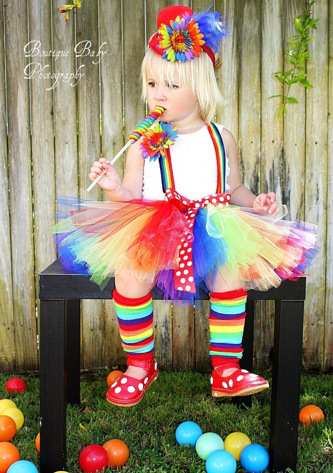 Custom boutique clown carnival tutu costume...birthday parties,,photo shoot...pagents..., 3 6 9 12 24 months... 2t 3t 4t 5t