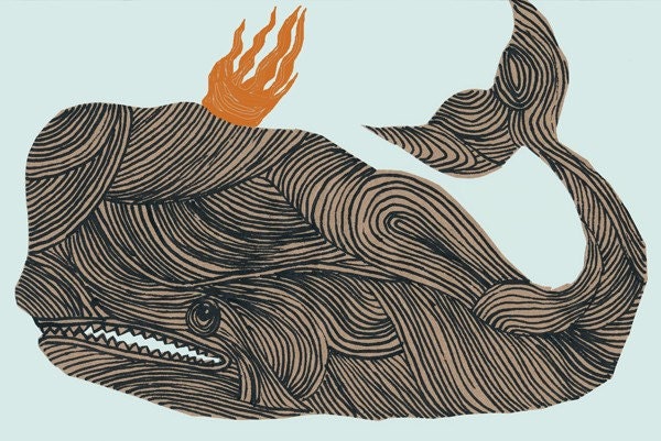 King Whale, Print of original drawing