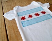 Chicago Flag Appliqued Onesie or Toddler T Shirt