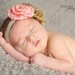Dupioni Duo Headband in Spring Pink and Golden Brown- Photo prop, special occasion, or everyday dress up
