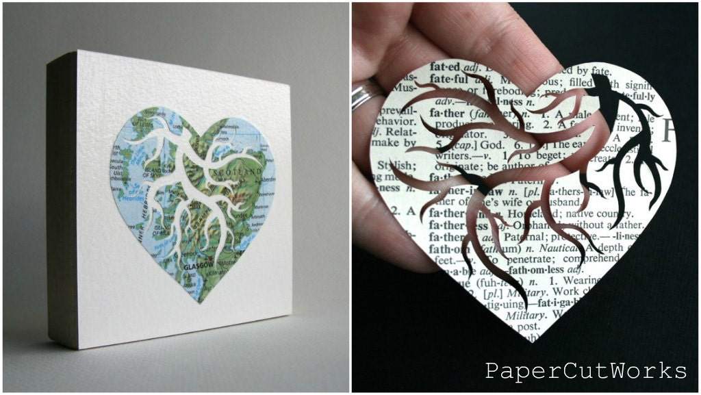 Where You Honeymooned ... Original Handcrafted Map Cutout by PaperCutWorks