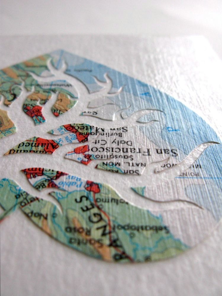 I Left My Heart in San Francisco Original Map Cutout Art by PaperCutWorks