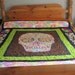 Queen Size Quilt Custom Order Featuring Orange Sugar Skull Center