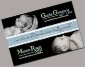 Twin Baby Announcements, boy, girl, twins birth announcements, 313
