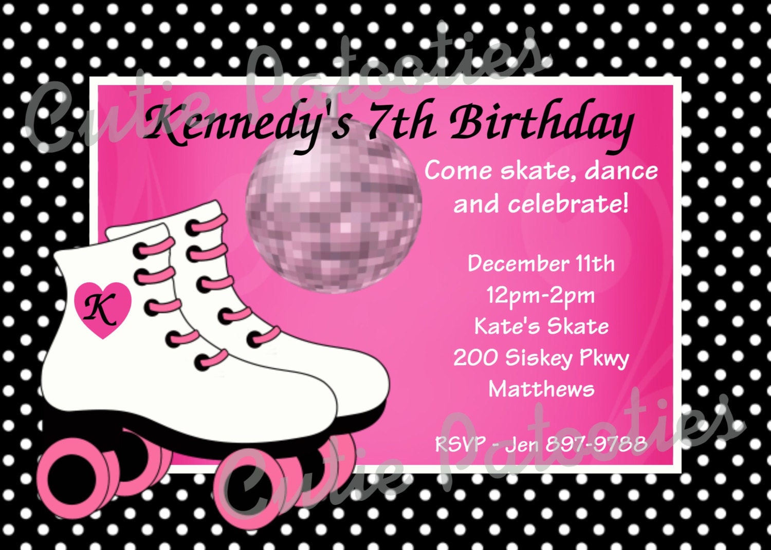 Rollerskating Birthday Invitation Rollerskating Birthday Party Invitations Printable Il_170x135