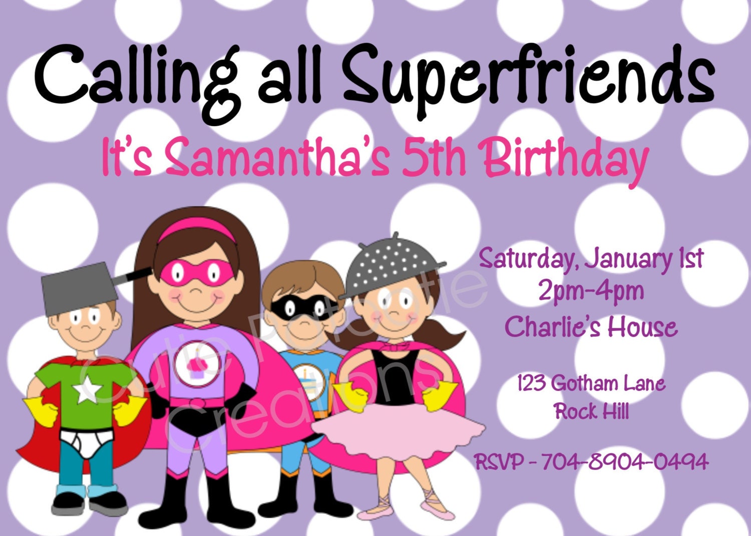 Girls Superhero Birthday Invitation Girls Superhero Invitations Printable or Printed Il_170x135