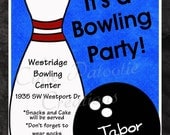 Bowling Birthday Invitation Bowling Birthday Party Invitation Bowling Birthday Invites Printable Il_170x135