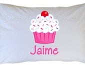 Cupcake Pillow Case, Personalized Cupcake Pillowcase, Travel or Standard Size Il_170x135