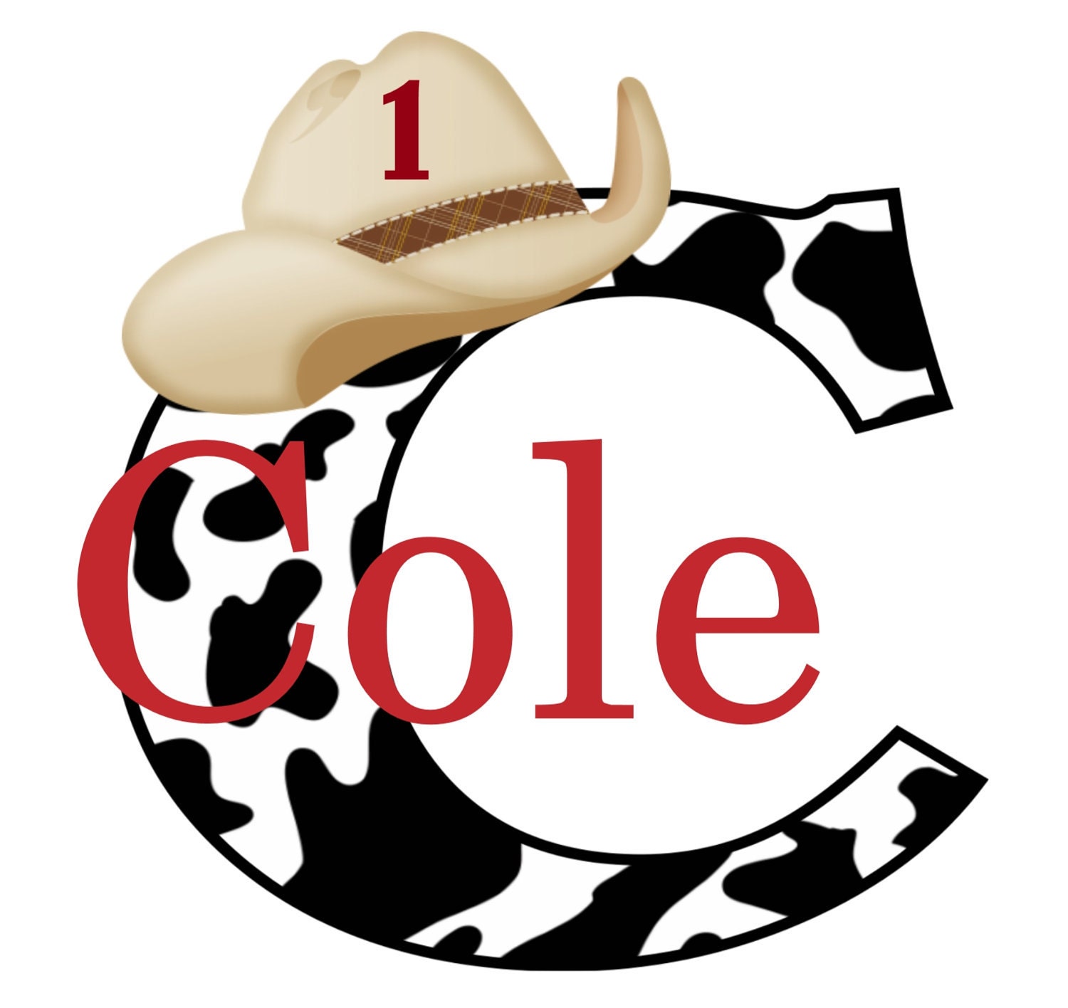 Cow Print Initial Cowboy Birthday T Shirt or Onesie Personalized Cowboy Cowgirl TShirt or Onesie Il_170x135