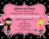 Glamour Girl Invitation Glamour Girl Birthday Invitation Printable Digital Party Invite