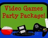 Video Games Birthday Party Invitation Package, Printable, CHOOSE ANY 6 ITEMS Il_170x135