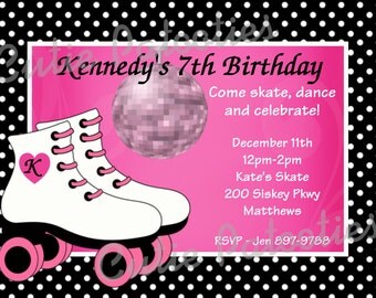 Rollerskating Birthday Invitation Rollerskating Birthday Party Invitations Printable